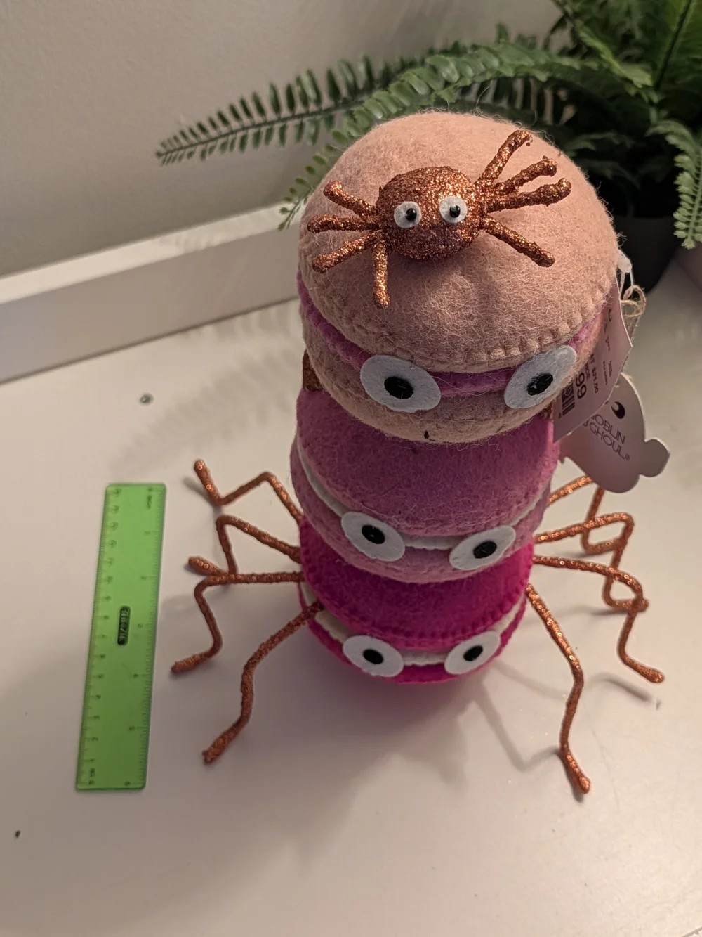 Pink Stacked Plush Spider Toy - Kids
